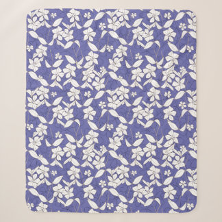 Couverture Sherpa Fleurs blanches modernes dessinées à la main avec