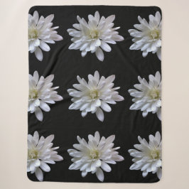Couverture Sherpa Fleurs blanches motifs de marguerite