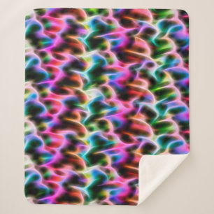 Couverture Sherpa Fleurs dans coussin abstrait couleur pastel