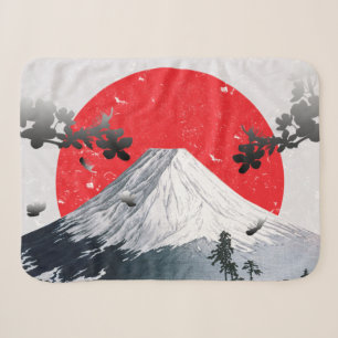 Couverture Sherpa Fleurs de cerisiers Mont Fuji Japon