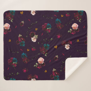 Couverture Sherpa Fleurs de Moody gothique