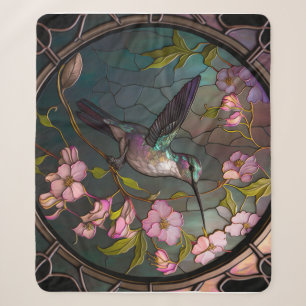 Couverture Sherpa Fleurs de printemps Motifs en verre lisse