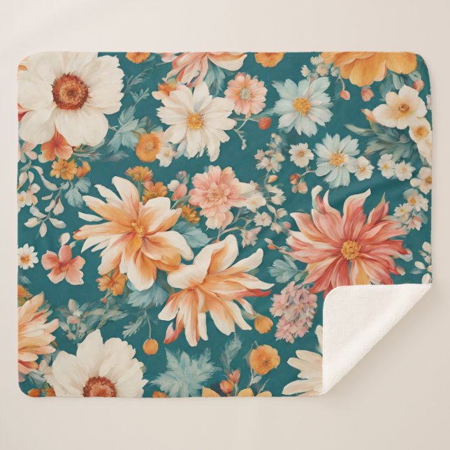 Couverture Sherpa Fleurs Extraordinaires (Devant (Horizontal))