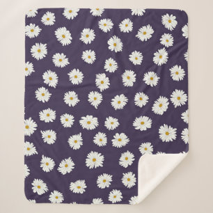 Couverture Sherpa Fleurs marguerites : petit motif sans soudure.