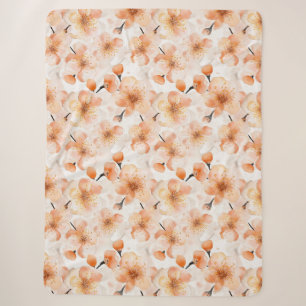 Couverture Sherpa Fleurs Orange Croire