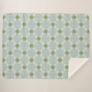 Couverture Sherpa Fleurs ou yeux - vert neutre