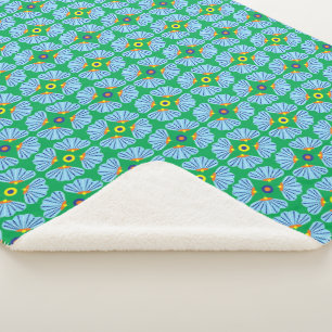 Couverture Sherpa Fleurs Parapluies Blanche Sherpa (3 Tailles)