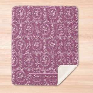 Couverture Sherpa Fleurs Rococo Vintage Motif Floral Personnalisé