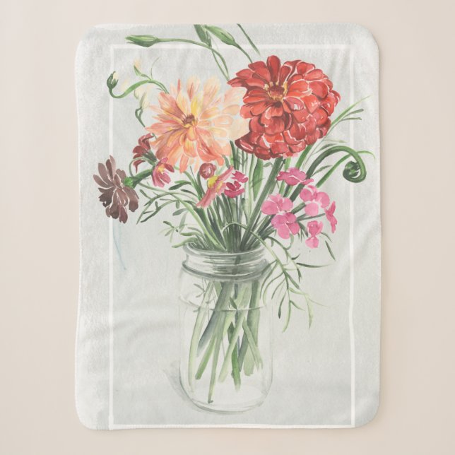 Couverture Sherpa Fleurs sauvages d'été - roses et rouges (Devant)