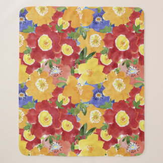 Couverture Sherpa Fleurs sauvages : Floral répété sans joint