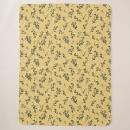 Couverture Sherpa Fleurs sauvages floraux jetés sur Jonquil Jaune
