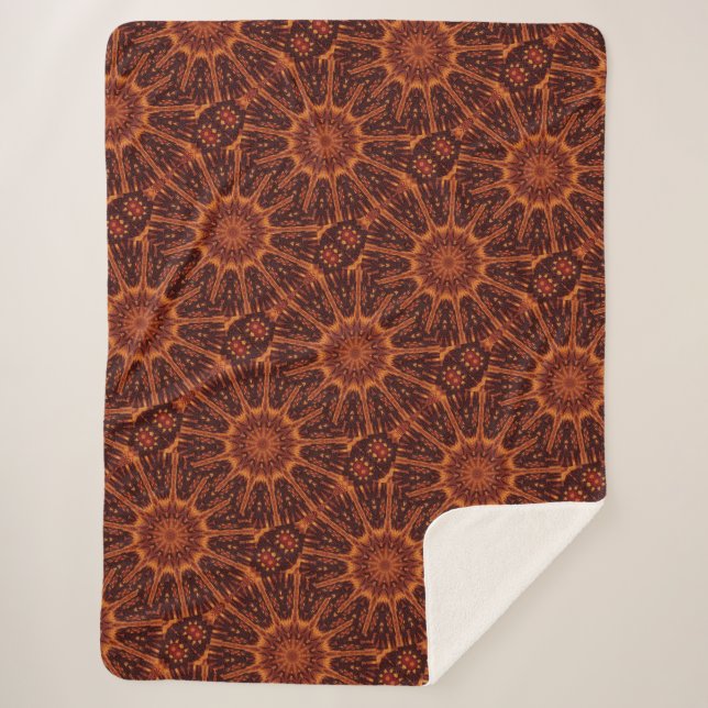 Couverture Sherpa Fleurs sauvages noir et or 30 (Devant)