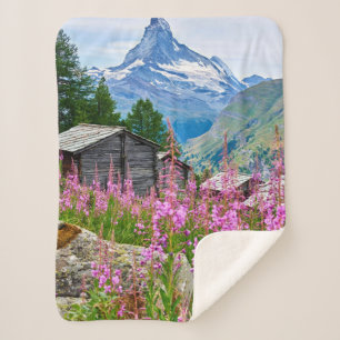 Couverture Sherpa Fleurs   Summer Matterhorn Suisse