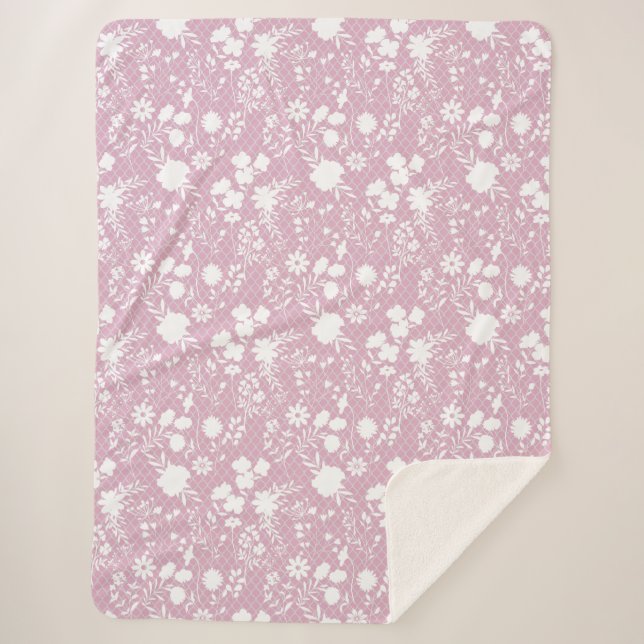 Couverture Sherpa Fleurs sur net 01.bx4 Lpink BG (Devant)