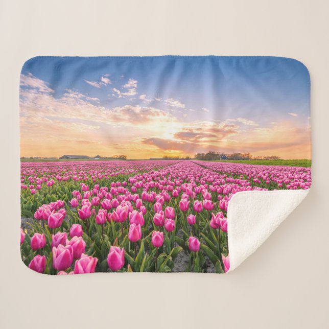 Couverture Sherpa Fleurs | Tulips Holland Sud, Pays-Bas (Devant (Horizontal))