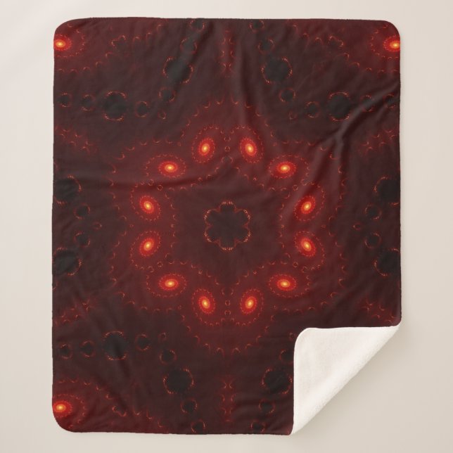 Couverture Sherpa Flocon de neige rouge foncé en Bourgogne gothique (Devant)