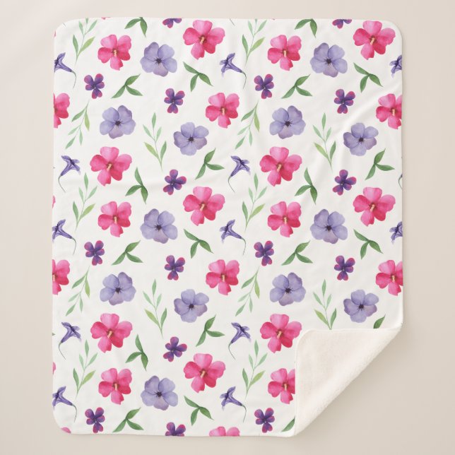 Couverture Sherpa Floral (Devant)