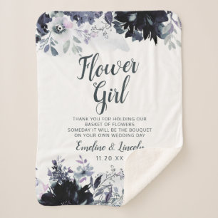 Couverture Sherpa Floral Nocturne à la citation de la fille de fleur