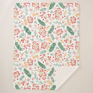 Couverture Sherpa Floral Noël Sherpa Blanket
