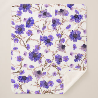 Couverture Sherpa Floral sans couture motif avec fleurs marigold
