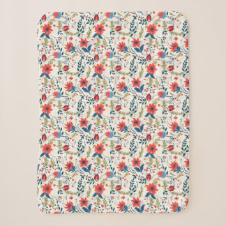 couverture sherpa florale