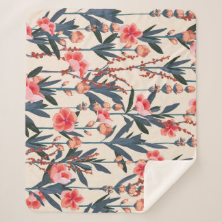 Couverture Sherpa Florales de jardin : Vintage botanique tropical