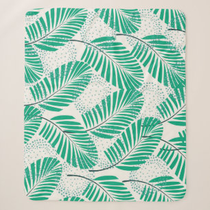 Couverture Sherpa Flore feuille de palme : Vintage blanc
