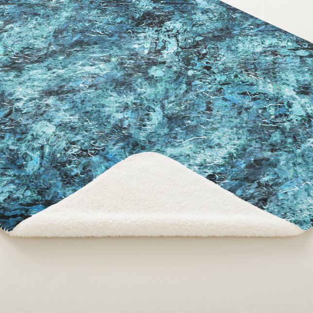 Couverture Sherpa Floresta azul sob nevasca ou vidro trincado (3/4)