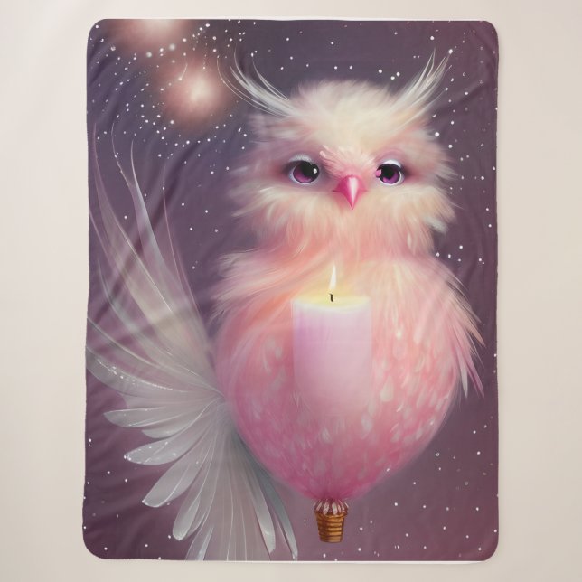 Couverture Sherpa Fluffy Rose Baby Bird (Devant)