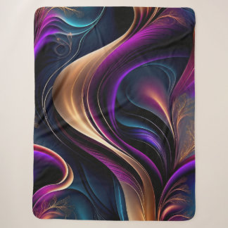 Couverture Sherpa Flux Lumineux - Abstrait Bold Violet, Sarcelle & O