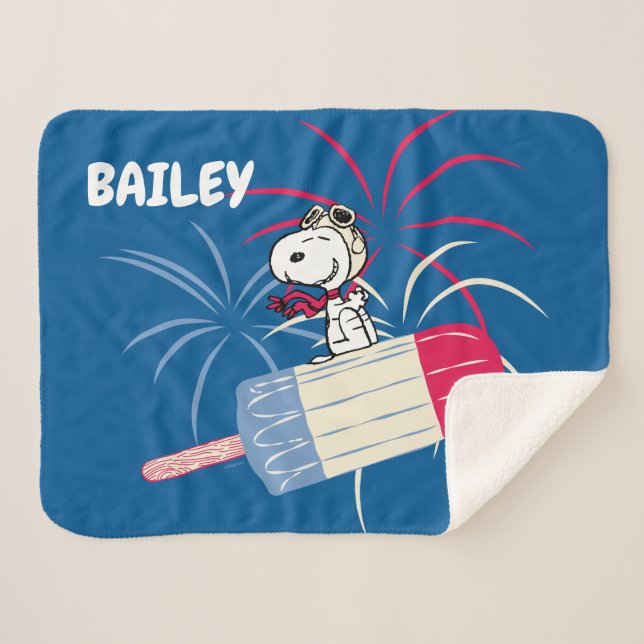 Couverture Sherpa Flying Ace Snoopy on Ice Pop (Devant (Horizontal))