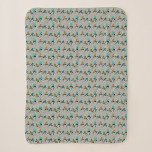 Couverture Sherpa Folie de Perruches (Gris)