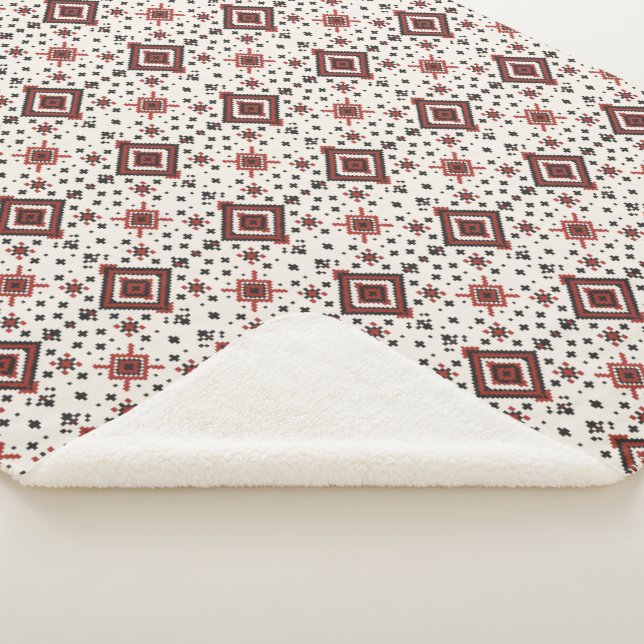 Couverture Sherpa Folk Diamond Cross Stitch Seamless Pattern (3/4)