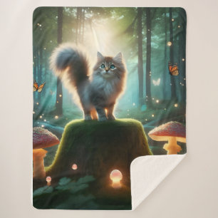Couverture Sherpa Forêt magique Cat Blanket