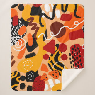 Couverture Sherpa Formes géométriques de dessin à la main Abstraites