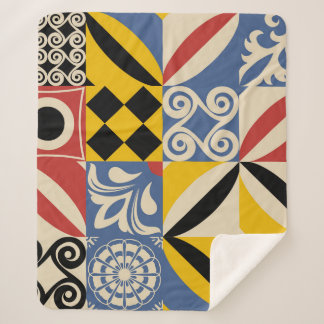 Couverture Sherpa Formes géométriques rétro : azulejos.