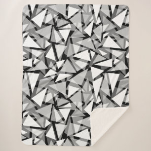 Couverture Sherpa formes géométriques triangles gris
