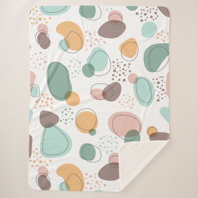 Couverture Sherpa Formes organiques motif transparent (Devant)
