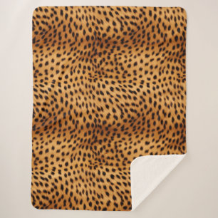 Couverture Sherpa Fourrure animale Cheetah