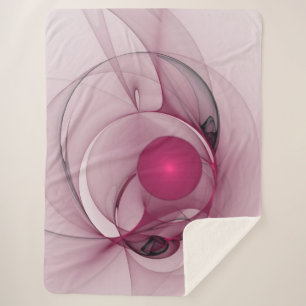 Couverture Sherpa Fractale balançante, Art Abstrait Moderne Rose Bai