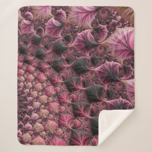 Couverture Sherpa Fractale rose