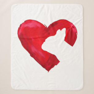 Couverture Sherpa Français Bulldog Heart Valentines Amoureux des chi