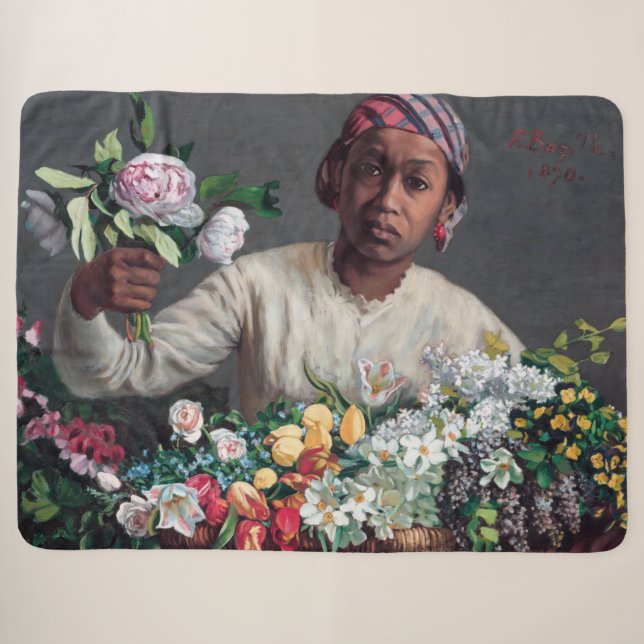 Couverture Sherpa Frédéric Bazille - Jeune femme aux pivoines (Devant (Horizontal))