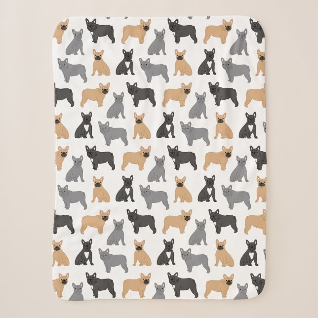 Couverture Sherpa French Bulldog - Choisissez votre couleur ! (Devant)