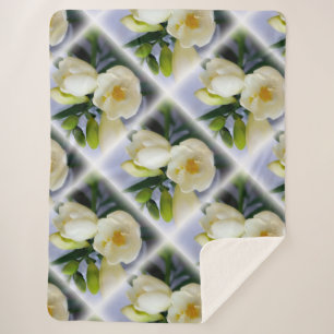 Couverture Sherpa frénésie jaune blanc