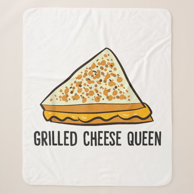 Couverture Sherpa Fromage Grillé Queen Funny Fromage Grillé (Devant)