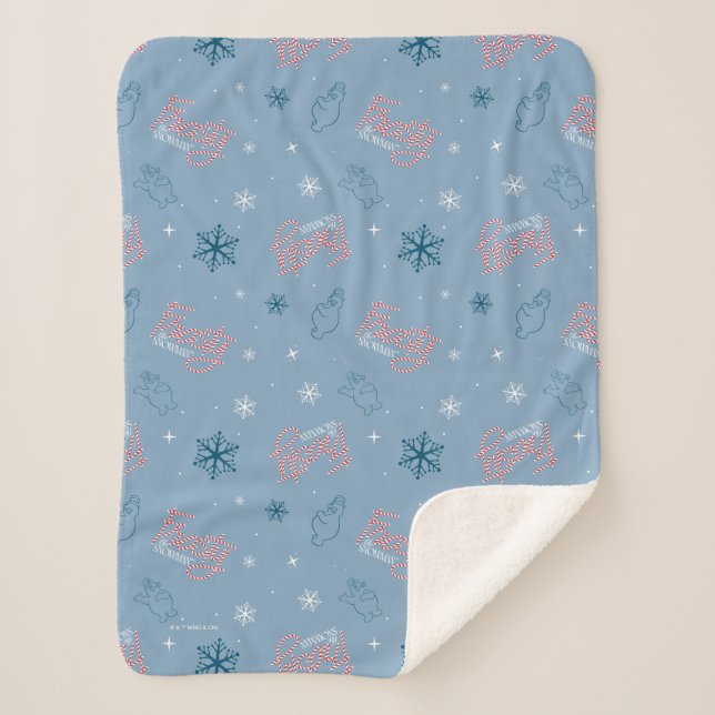 Couverture Sherpa Frosty Snowman Blue Snowflake Motif (Devant)