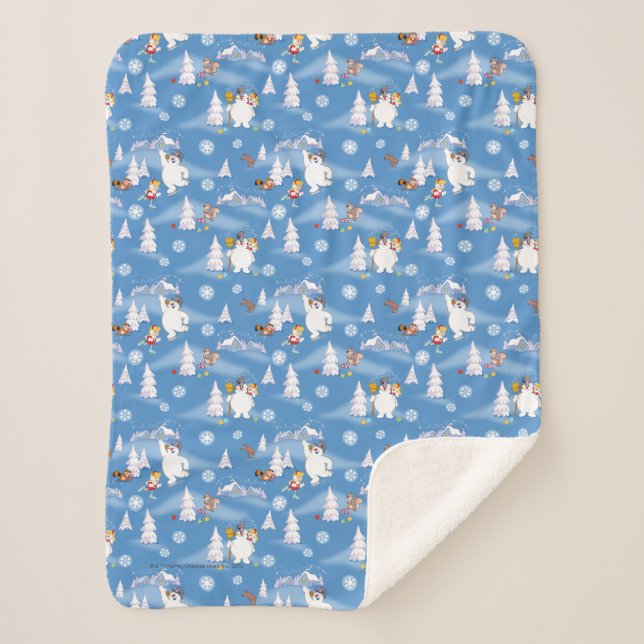 Couverture Sherpa Frosty the Snowman™ | Frosty & Karen Winter Fun (Devant)