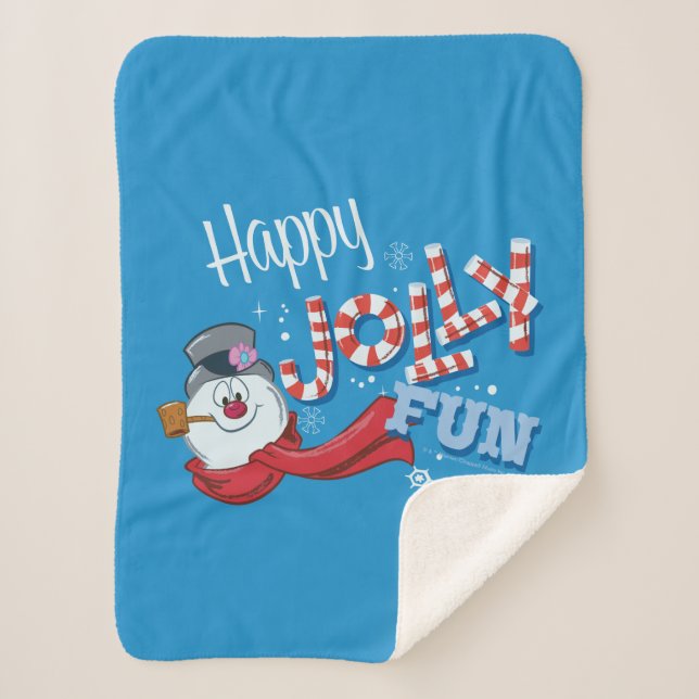 Couverture Sherpa Frosty the Snowman™ | Joyeux Jolly Fun (Devant)
