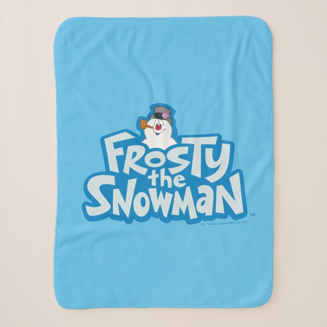 Couverture Sherpa Frosty the Snowman™ | Logo empilé gelé (Devant)